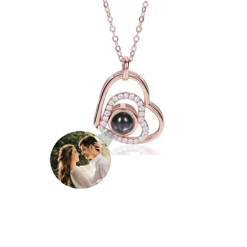 Foto halskæde - Hjerte &amp; Diamant 