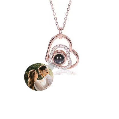 Foto halskæde - Hjerte &amp; Diamant 